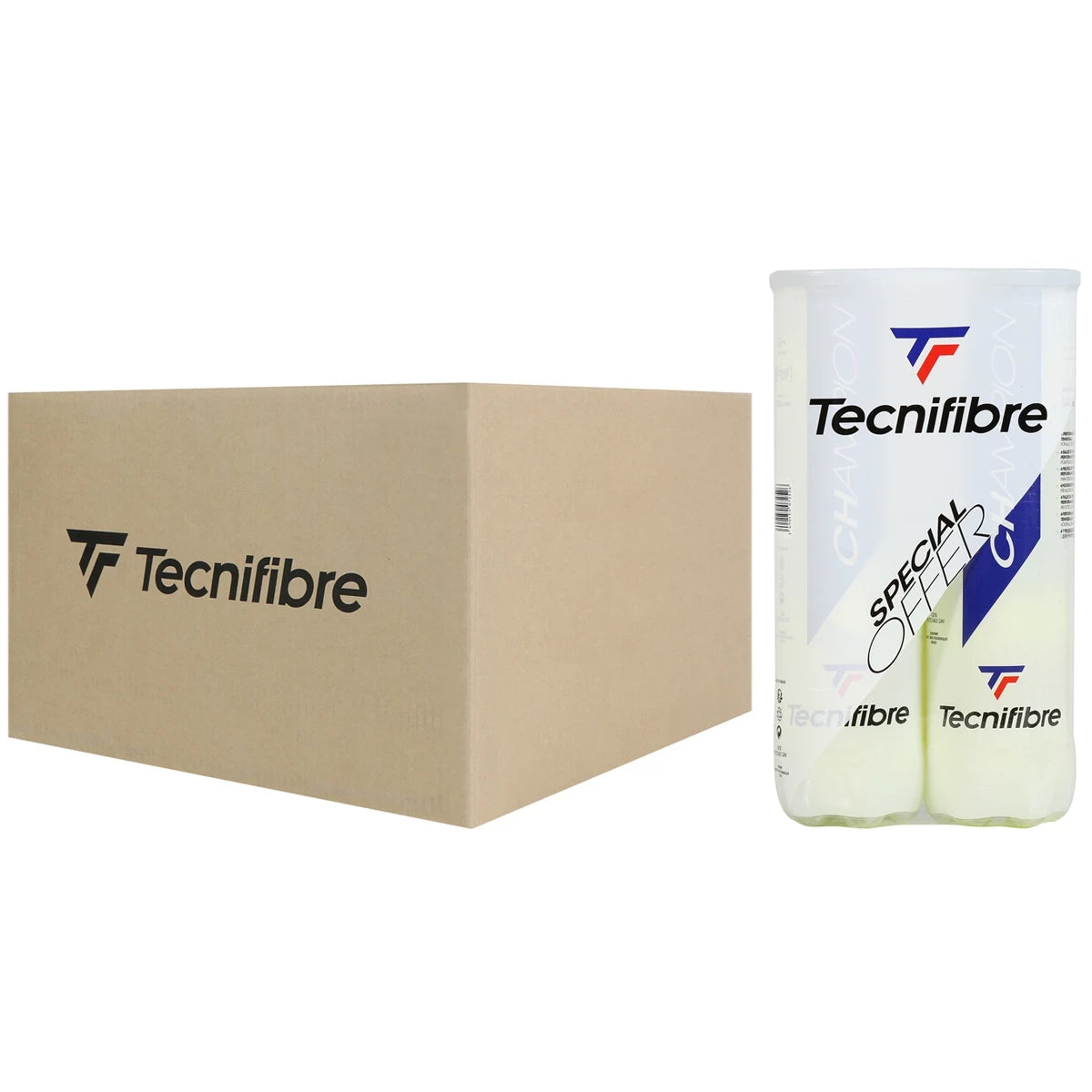 Karton mit 18 Zweierpacks à 4 Tecnifibre Champion Bällen