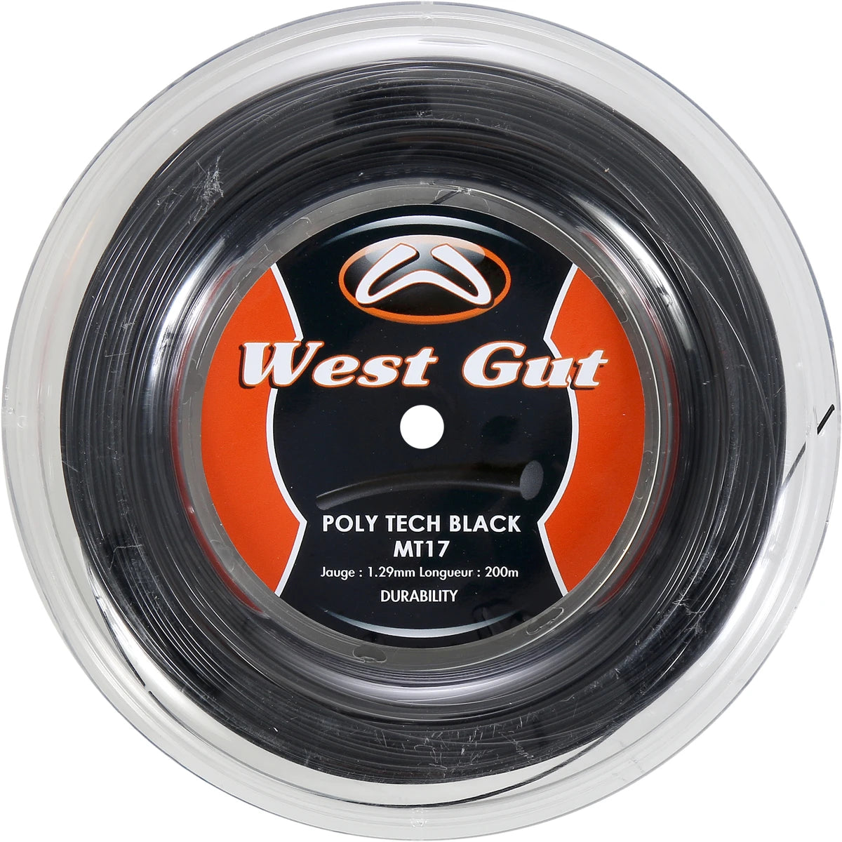 Saitenrolle Tennis West Gut Mt17 Poly Tech Black (Saitenrolle - 200M)