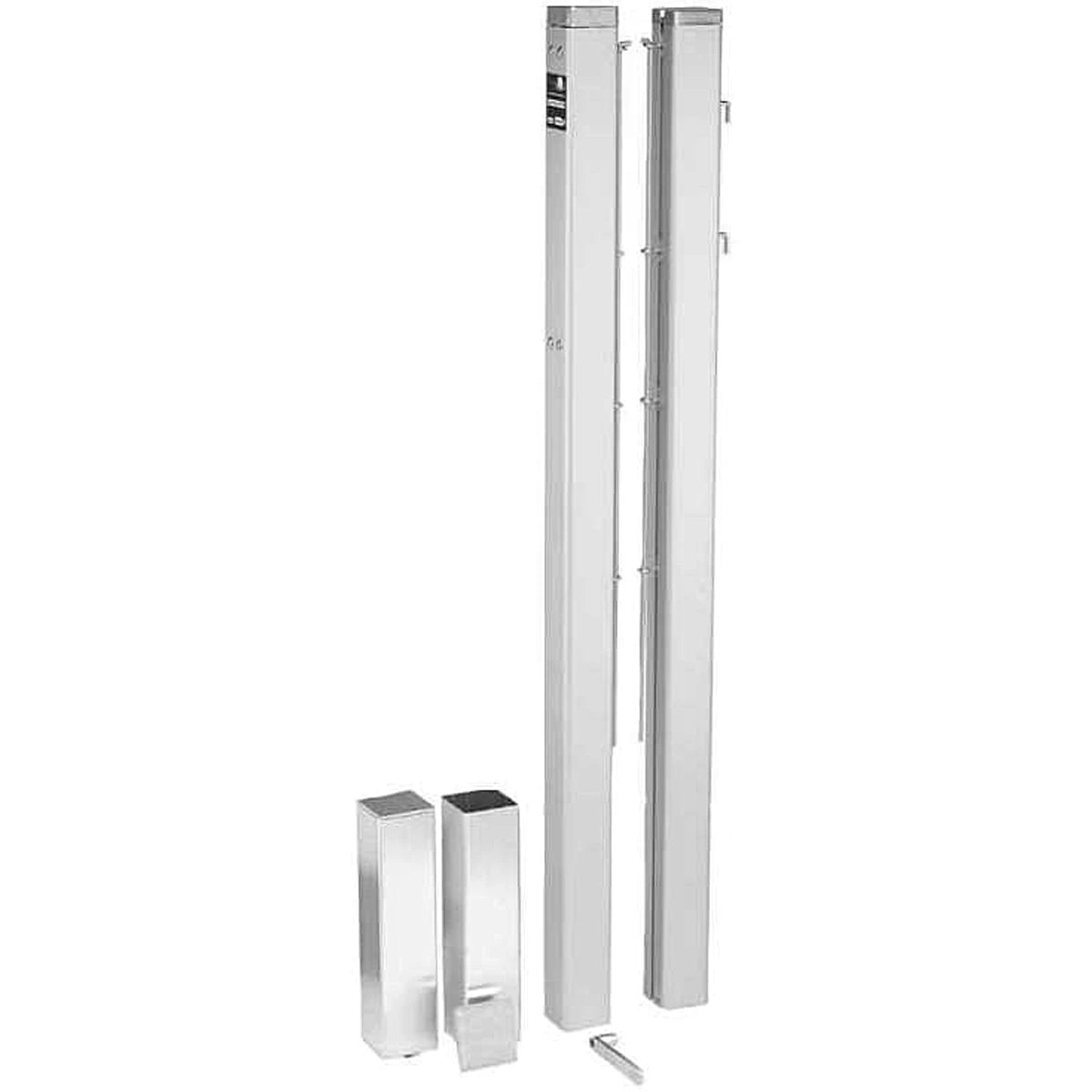 Paar Aluminium-Pfosten Quadratrohr 80 mm mit Hülsen