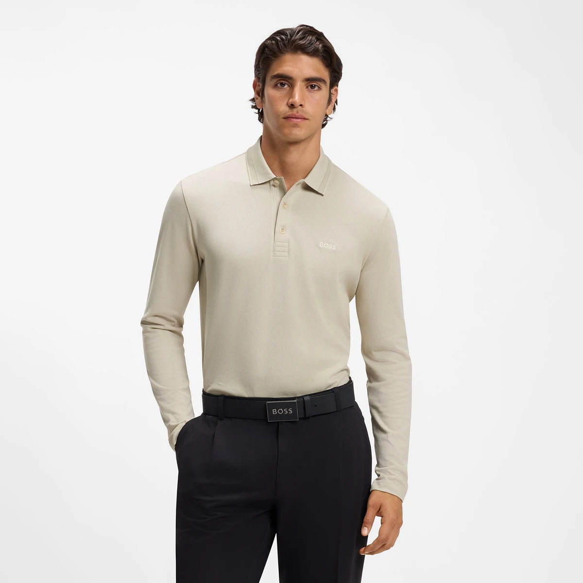 Polo Boss Langarm Plisy