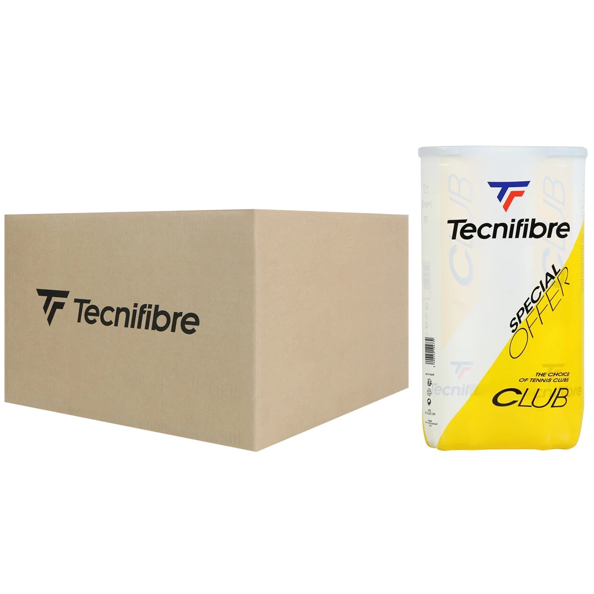 Karton 18 Bipacks mit 4 Tecnifibre Club Bällen