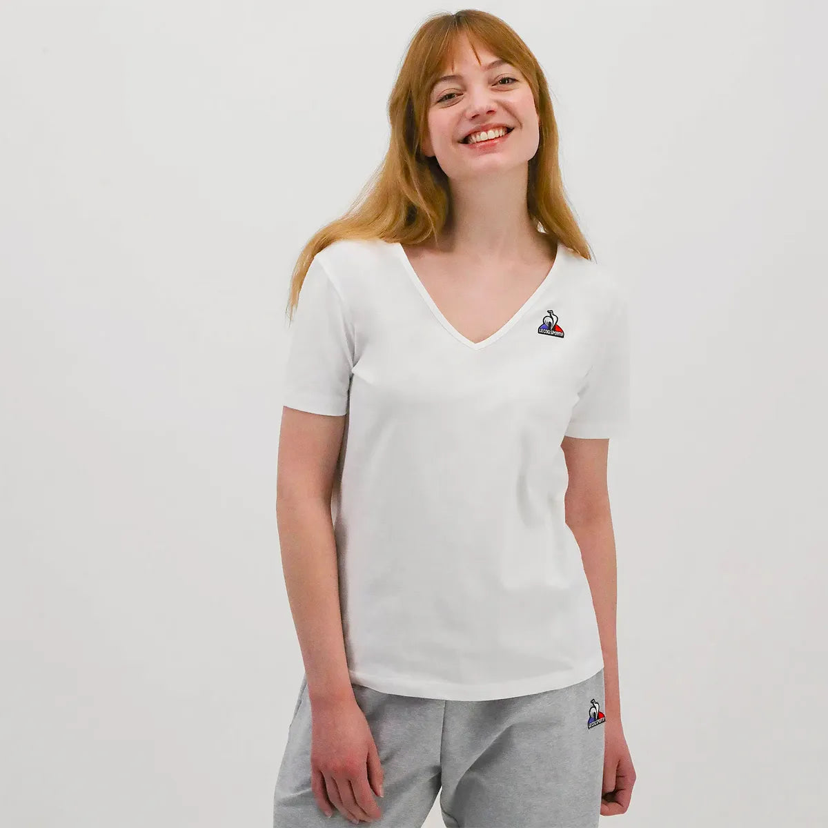 T-Shirt Le Coq Sportif Damen V-Ausschnitt
