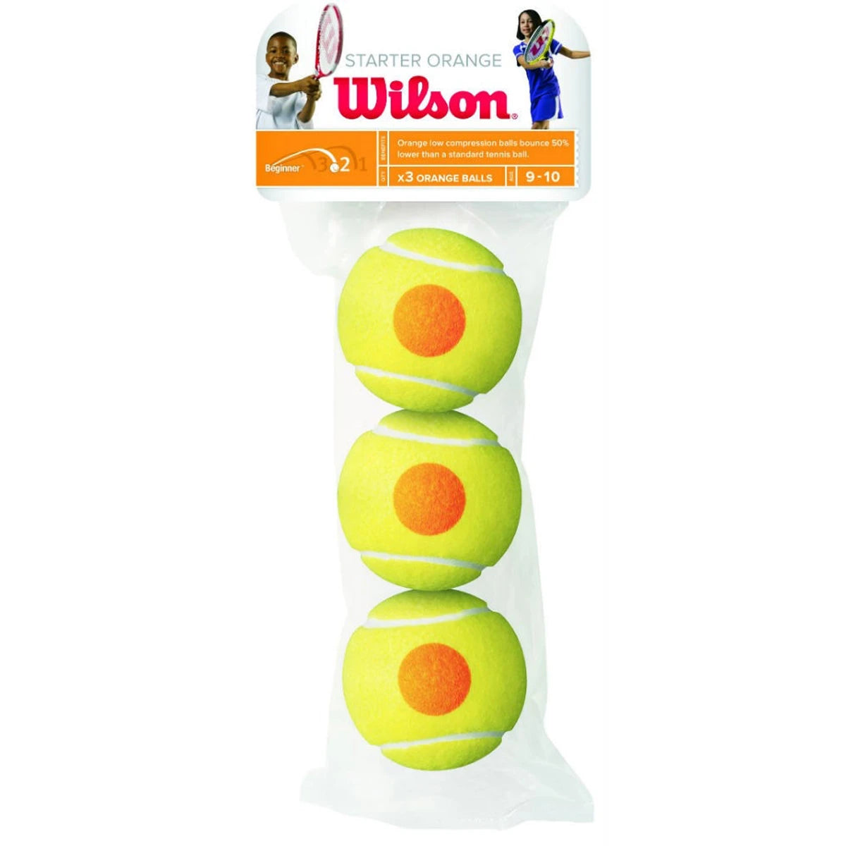 Beutel mit 3 Wilson Starter Orange Bällen