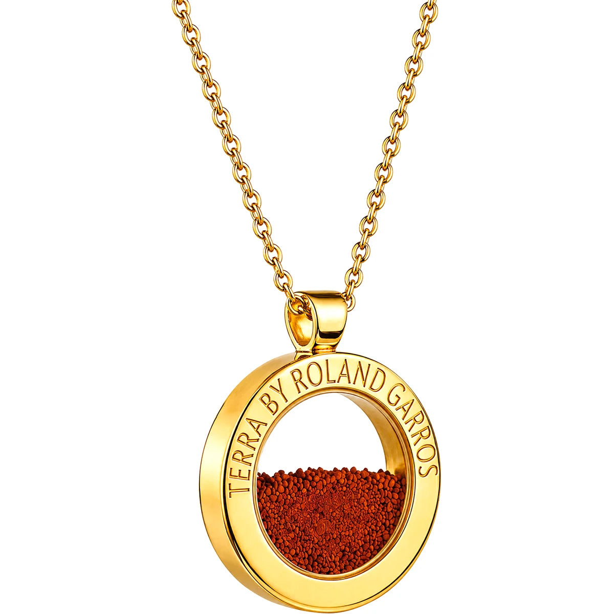 Collier und Medaille Terra Access Stahl Goldfarben Glänzend ohne Stein Kleines Modell