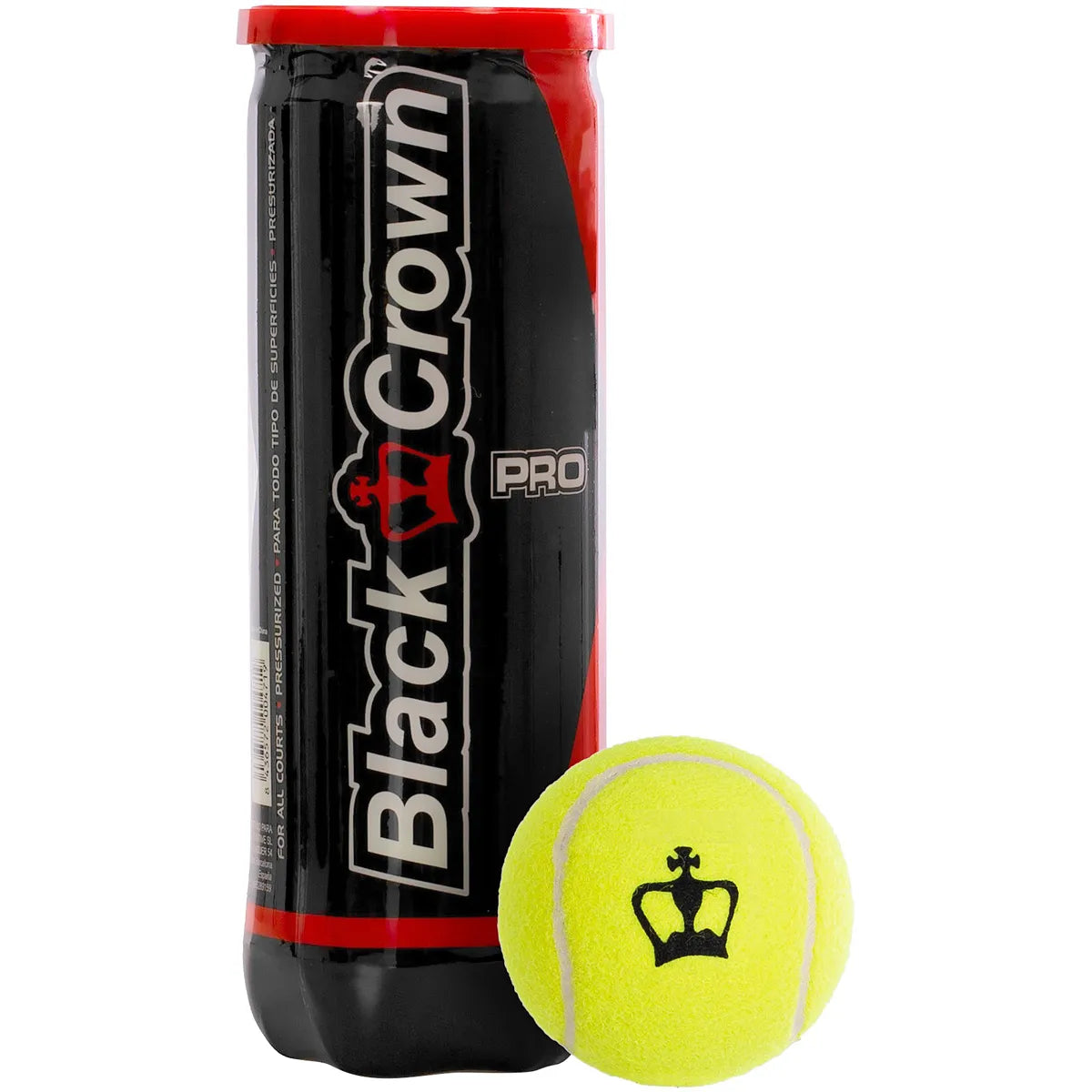 Carton de 24 Tubes de Balles de Padel Black Crown Pro