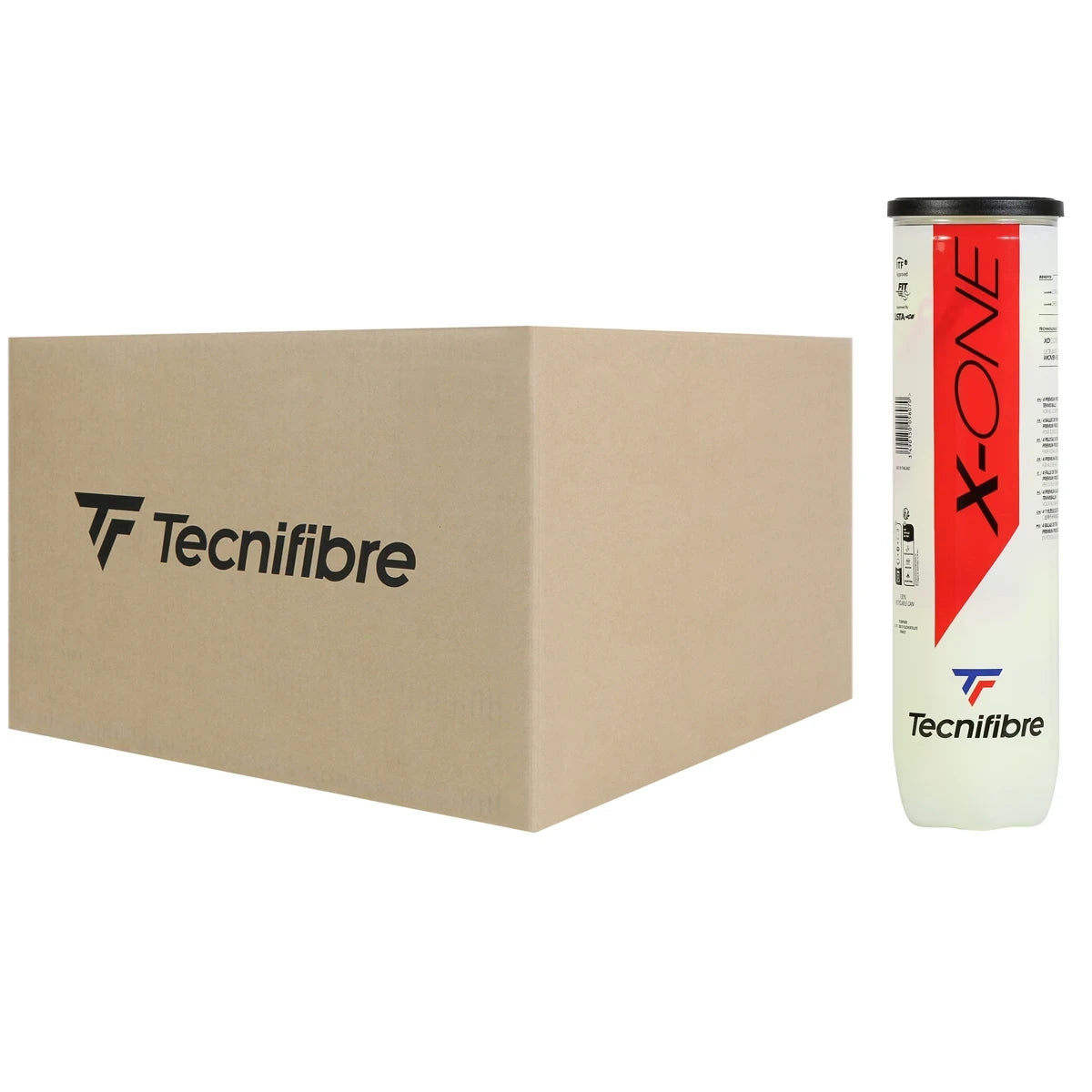 Karton mit 36 Röhren à 4 Tecnifibre X-One Bällen