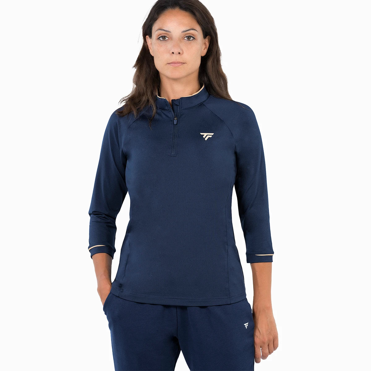 Tecnifibre Damen Sweatshirt Thermo Zip 3/4 Ärmel Marine