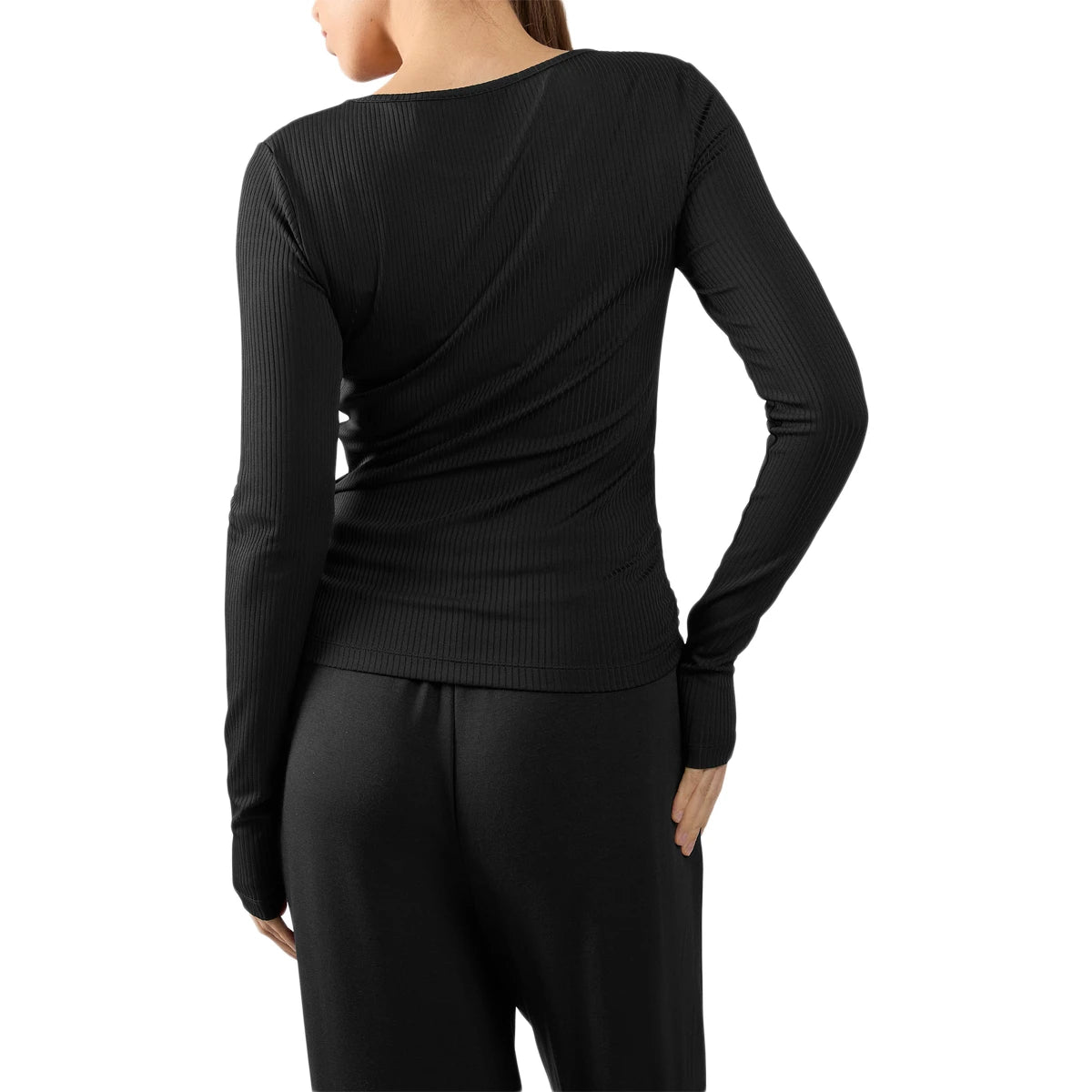 Reebok Langarmshirt Damen Rib Ruched Langarm-Top