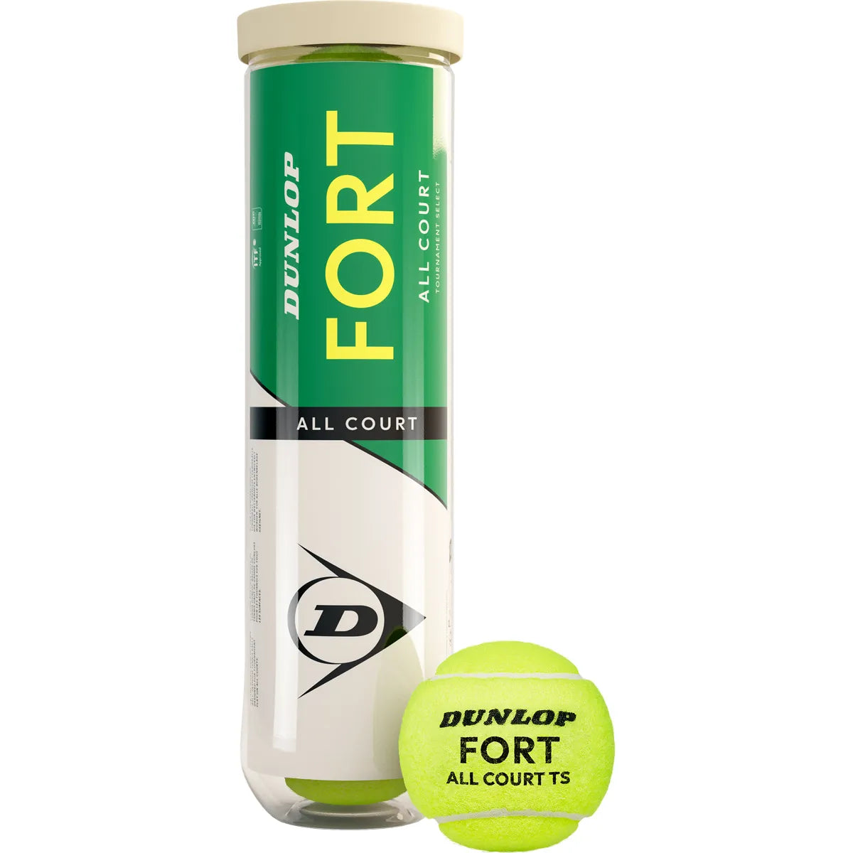 Röhre mit 4 Dunlop Fort Tournament Select Tennisbällen