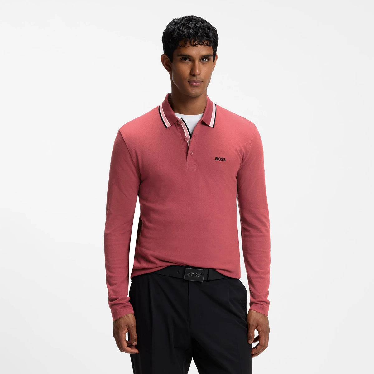 Polo Boss Langarm Plisy