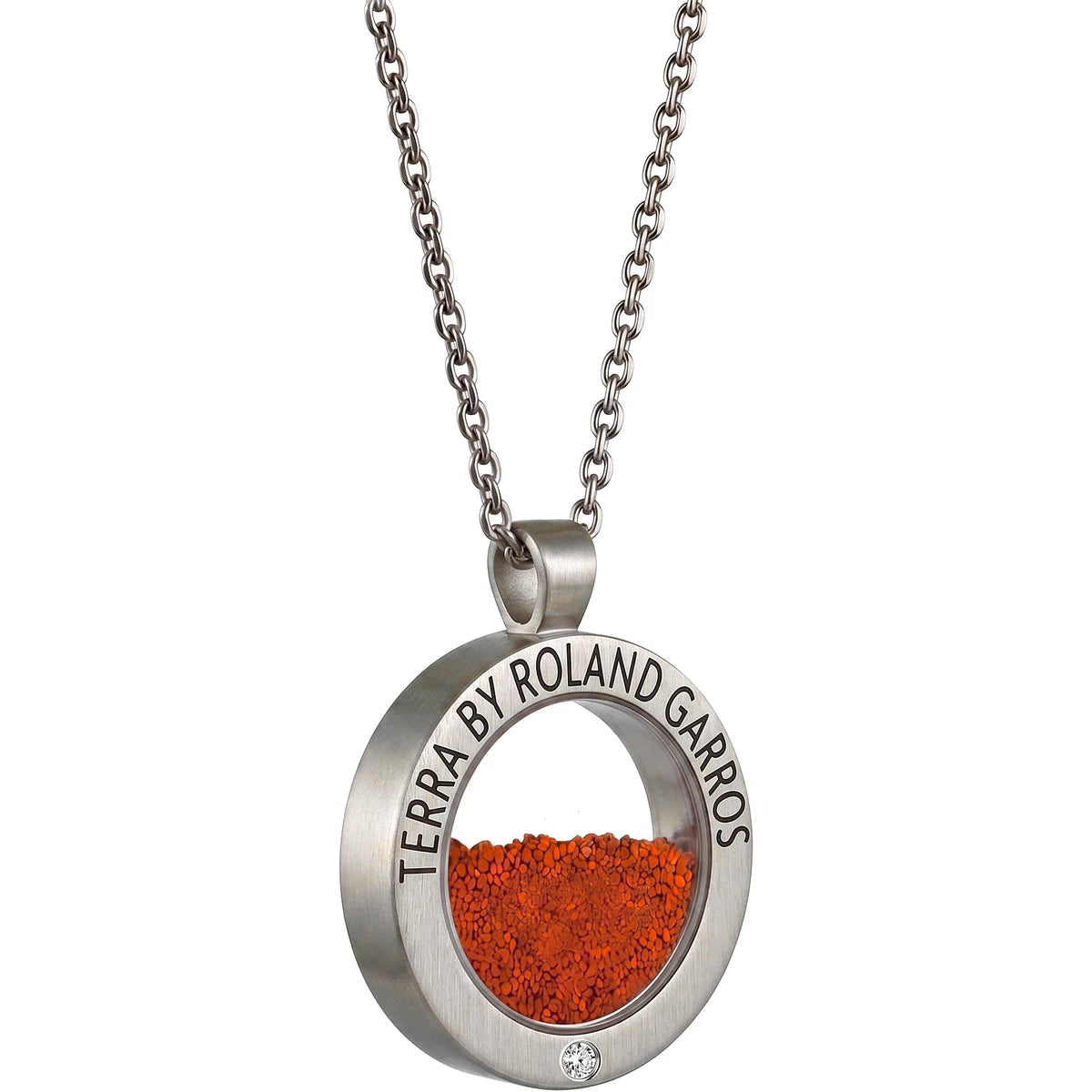 COLLIER ET MEDAILLE TERRA ACCESS ACIER MAT 1 PIERRE PETIT MODELE