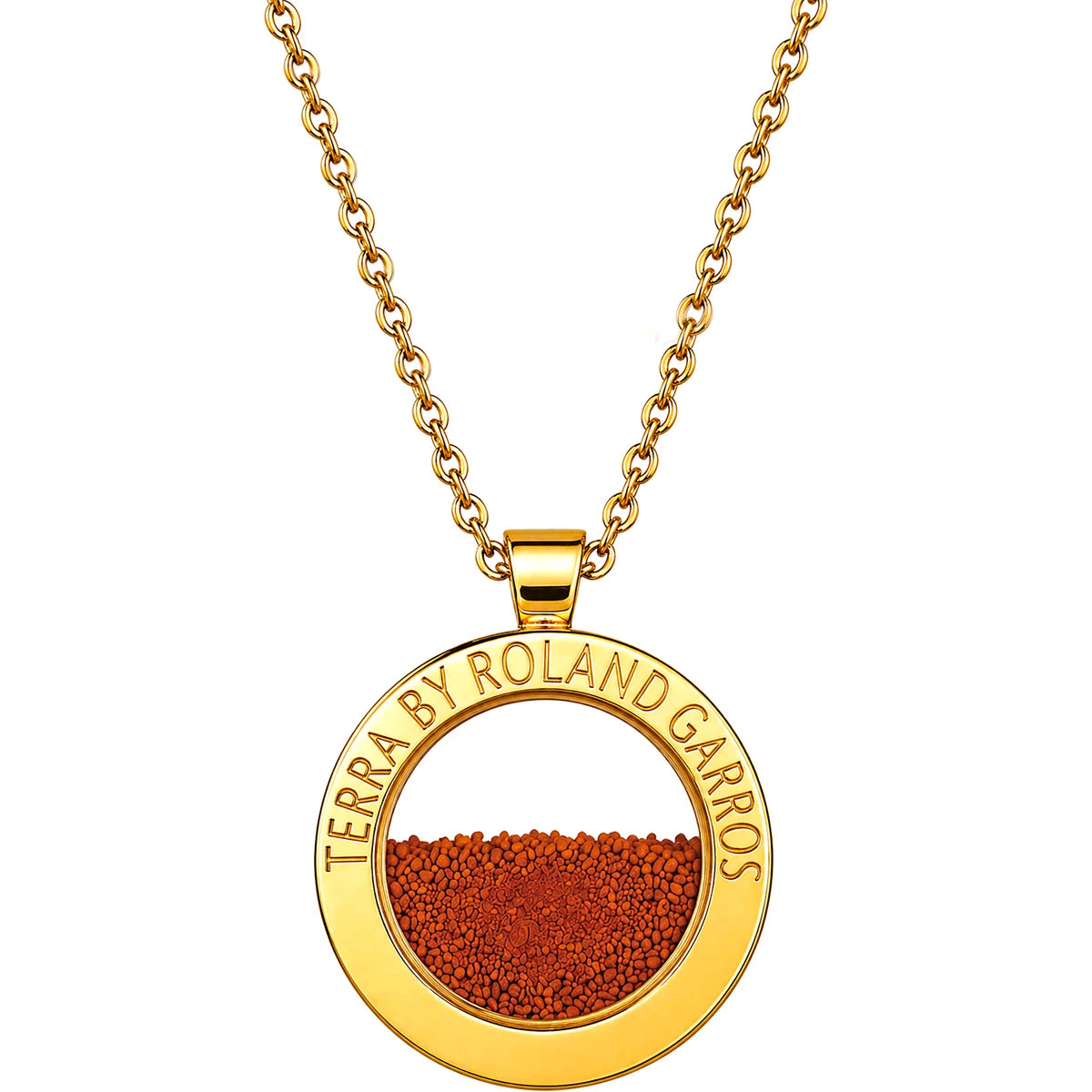 Collier und Medaille Terra Access Stahl Goldfarben Glänzend ohne Stein Kleines Modell