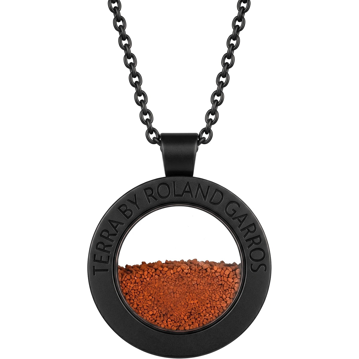 Halskette und Medaille Terra Access Stahl Schwarz Matt ohne Stein Großes Modell
