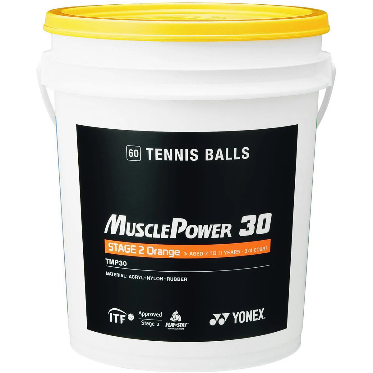 Fass mit 60 Yonex Tmp-30 Orange Bällen