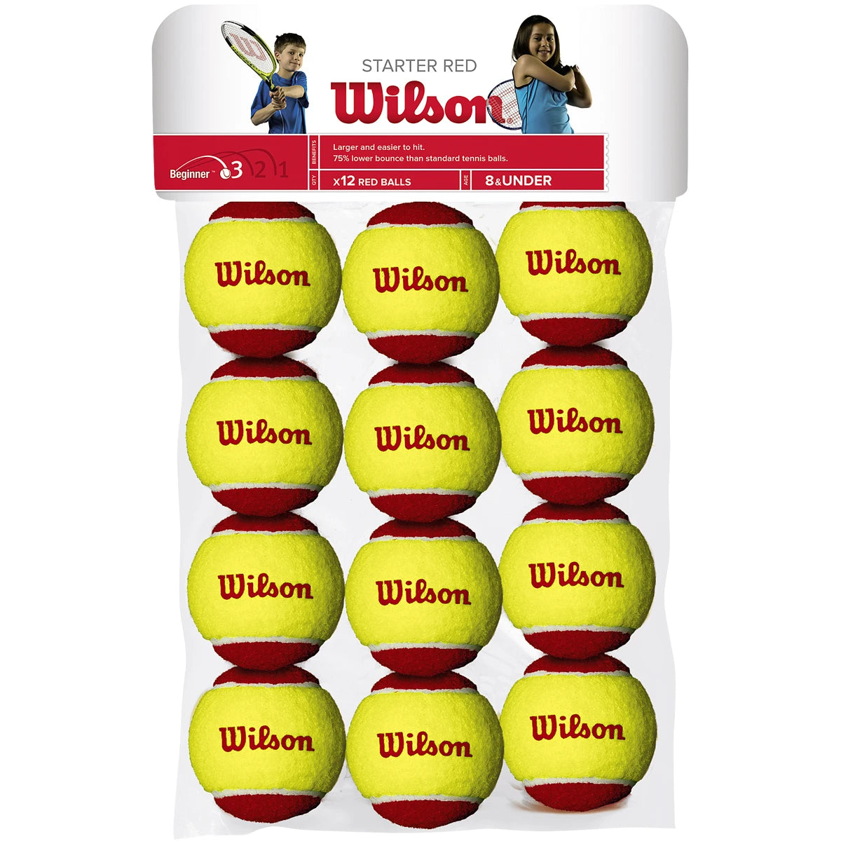 Beutel mit 12 Wilson Starter Red Tennisbällen