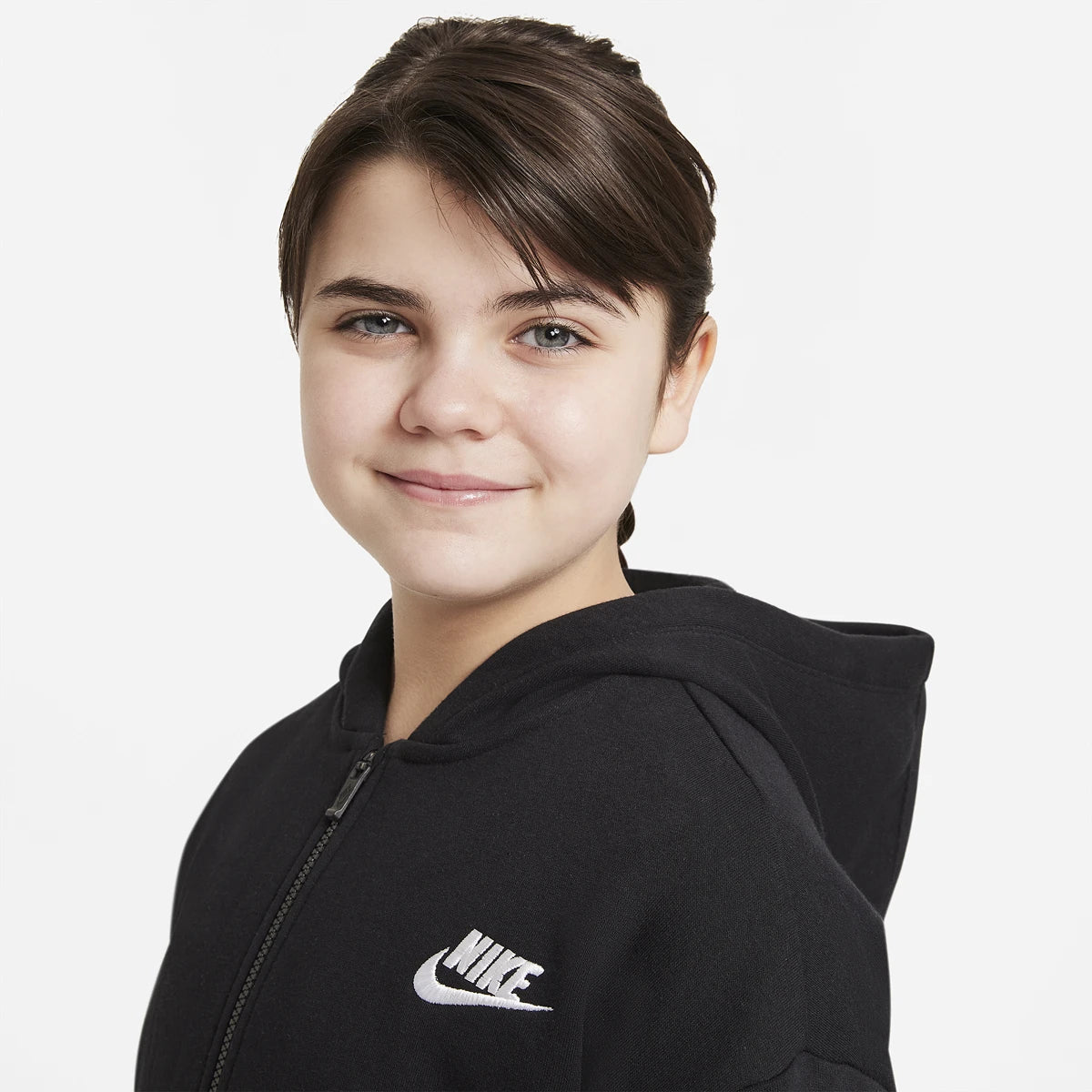 Nike Junior Mädchen Sportswear Club Fleece Sweatshirt mit durchgehendem Reißverschluss und Kapuze
