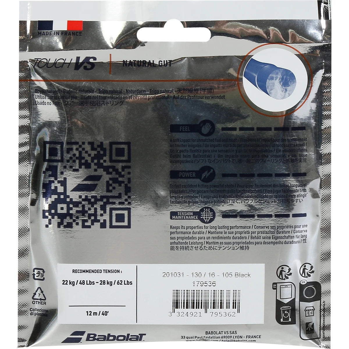 Saitenset Babolat Boyau Naturel Vs Touch (12 Meter)