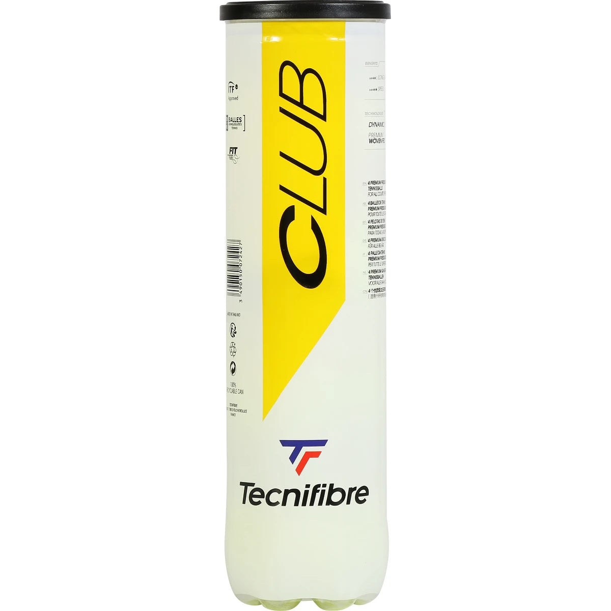 Tube 4 Padel-Bälle Tecnifibre Club