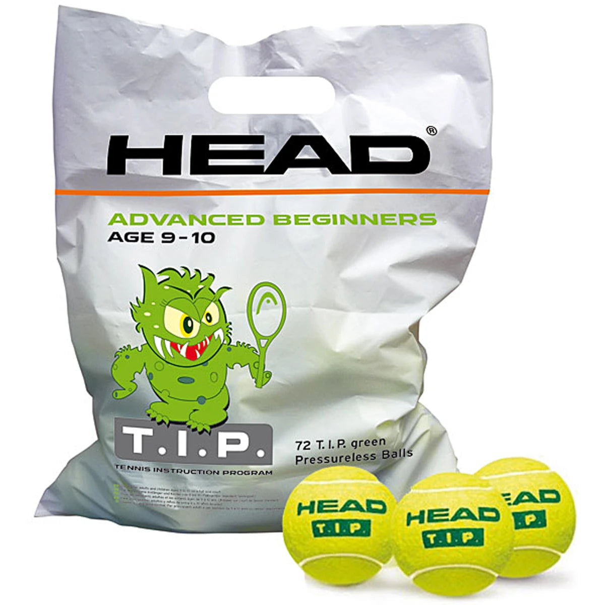 Beutel mit 72 Head Tip Green Tennisbällen
