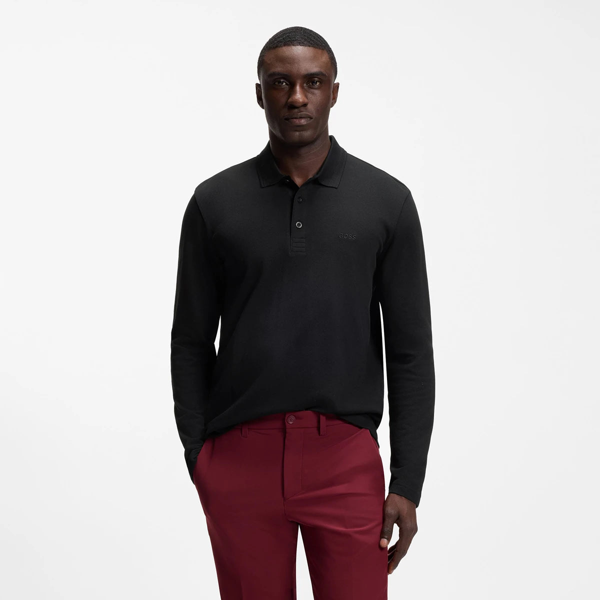 Polo Boss Langarm Plisy