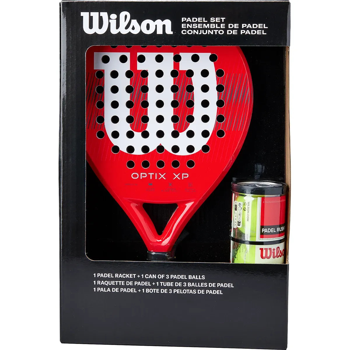Padelschläger-Set Wilson + Dose Optix Xp Padel-Bälle