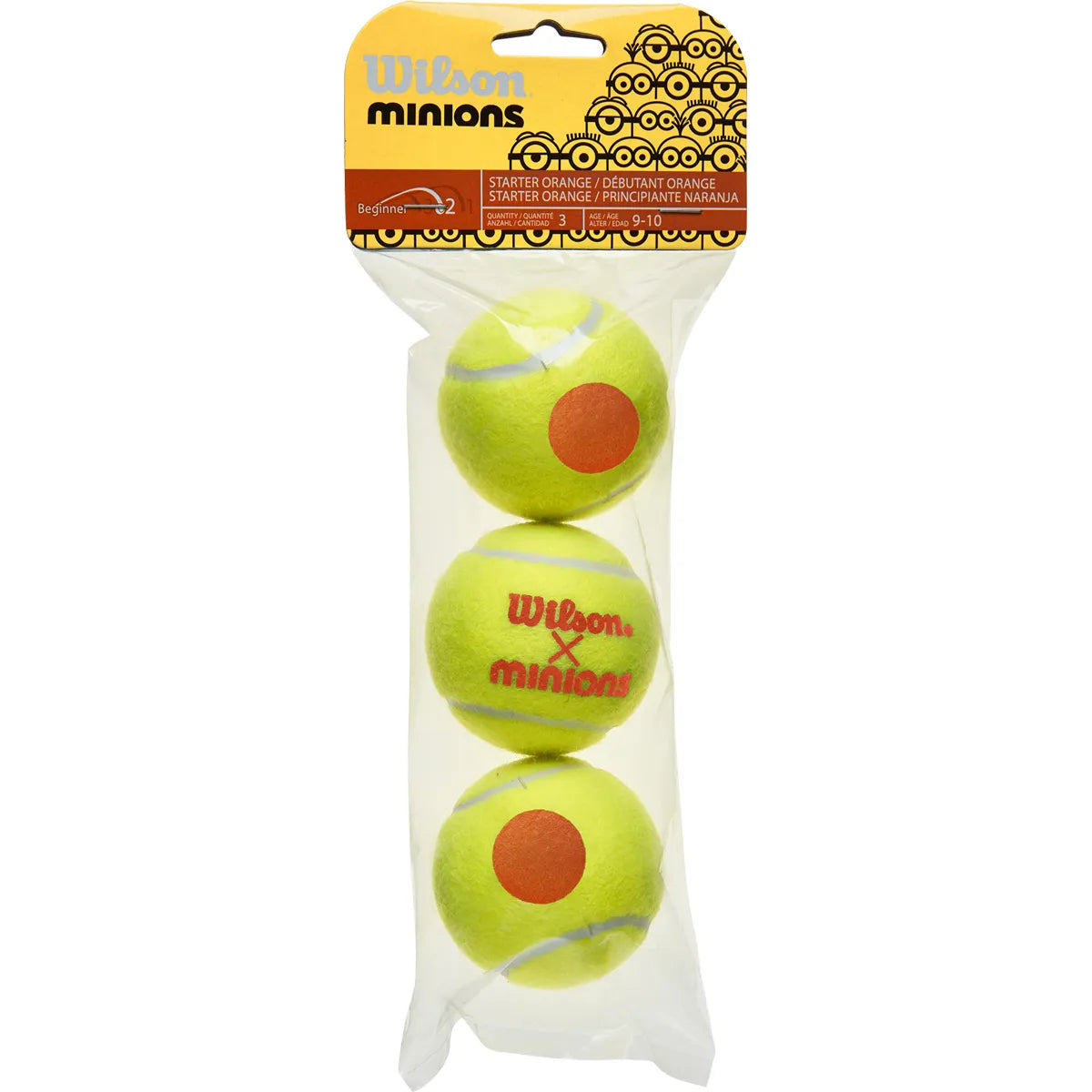 Beutel mit 3 Wilson Minions Stage 2 Tennisbällen