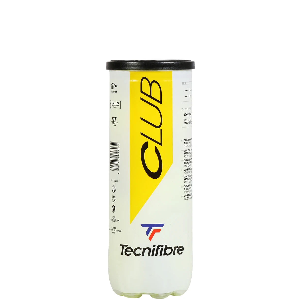 Tube mit 3 Tecnifibre Club Tennisbällen