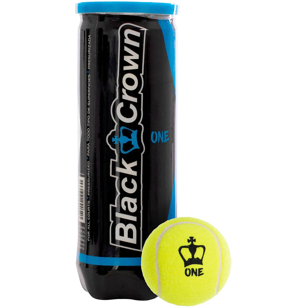 Tube de 3 Balles de Padel Black Crown One