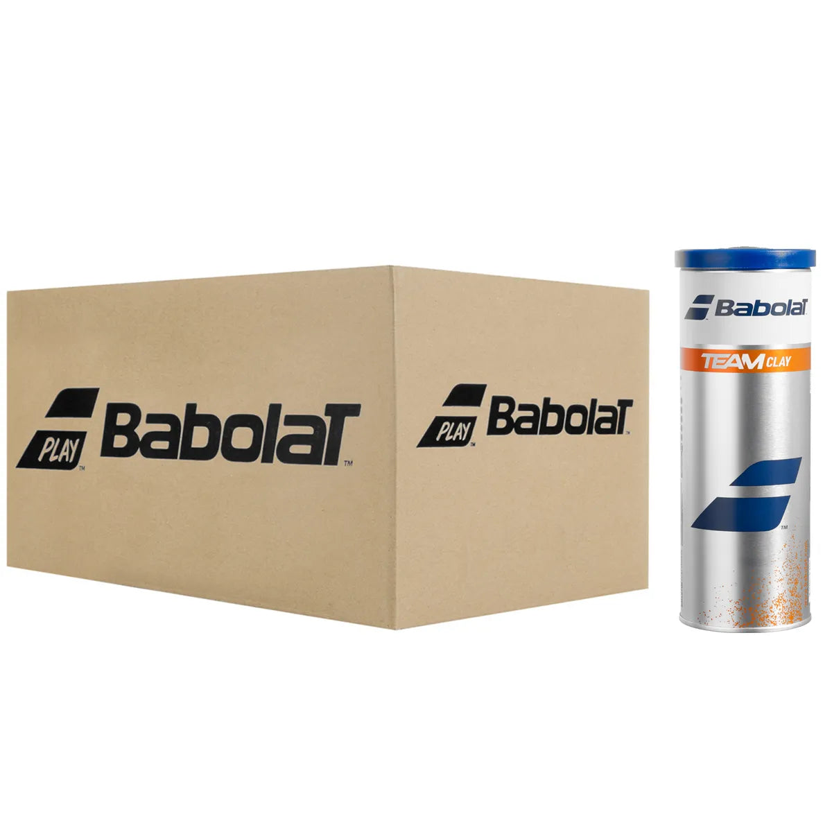 Karton mit 30 Tuben à 3 Bällen Babolat Team Clay