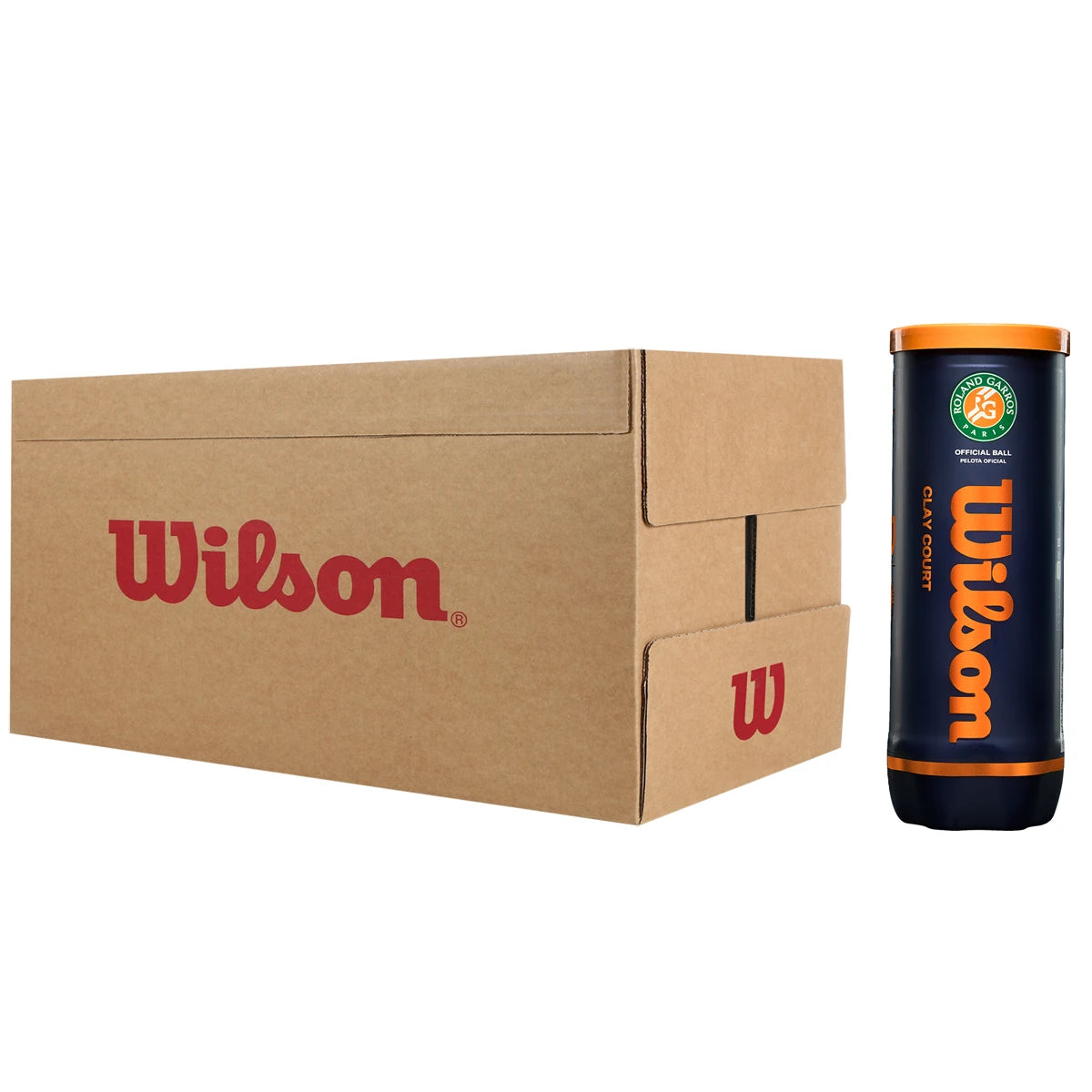 Karton mit 24 Röhren à 3 Wilson Roland Garros Official Clay Tennisbällen