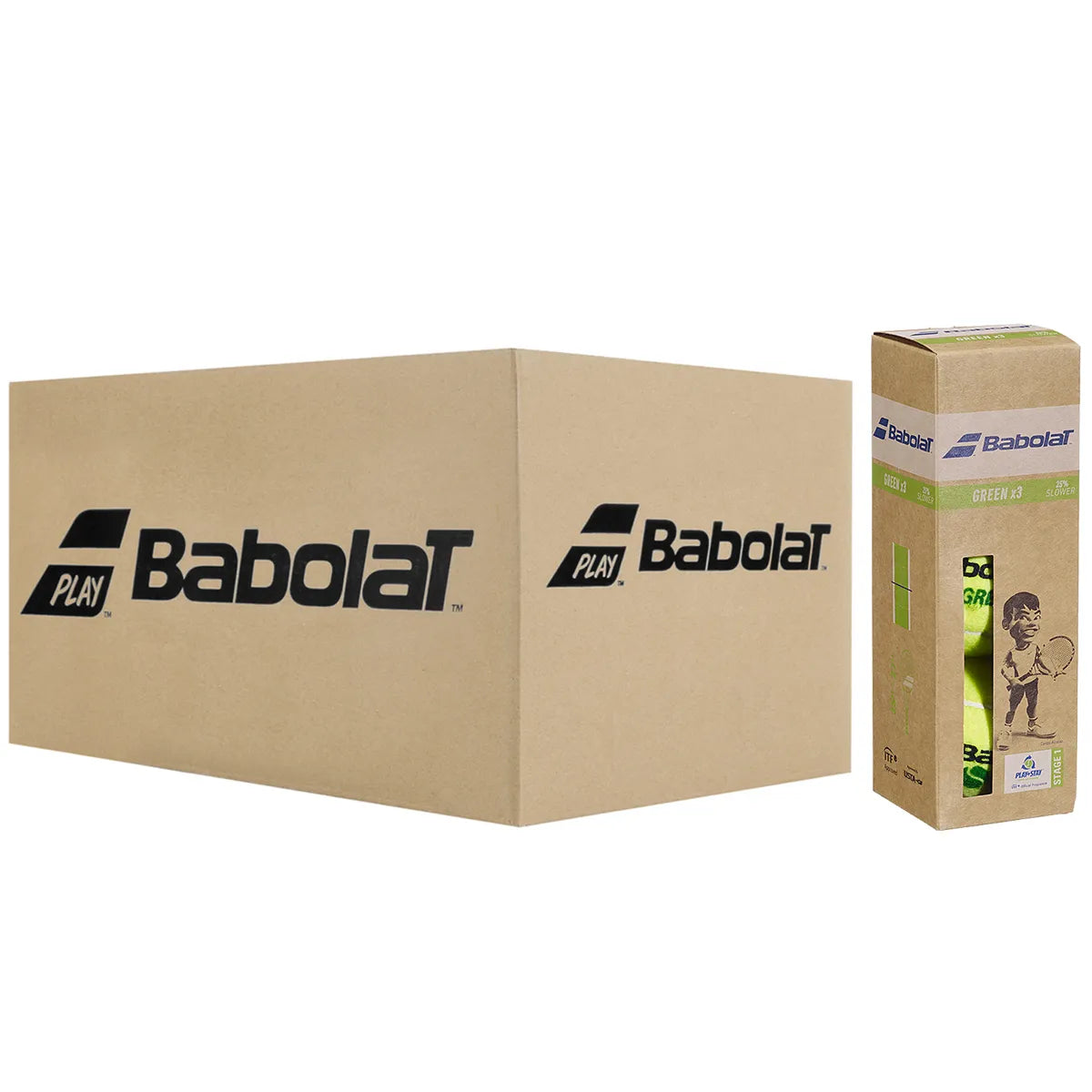 Kartons mit 24 Röhren à 3 Bällen Babolat Green