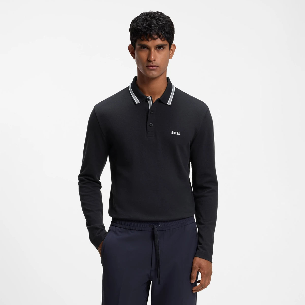 Polo Boss Langarm Plisy
