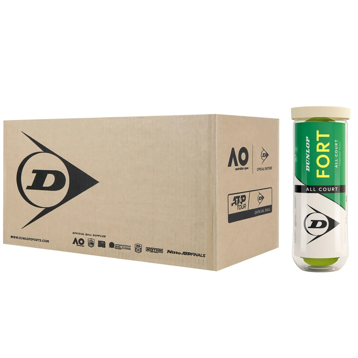 Karton mit 24 Röhren à 3 Dunlop Fort Select Bällen