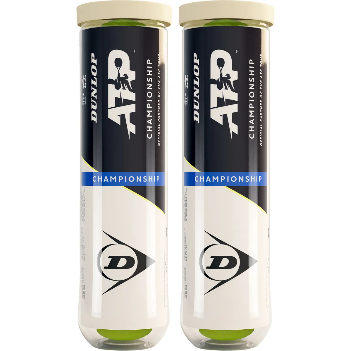 Bipack mit 4 Dunlop ATP Championship Tennisbällen