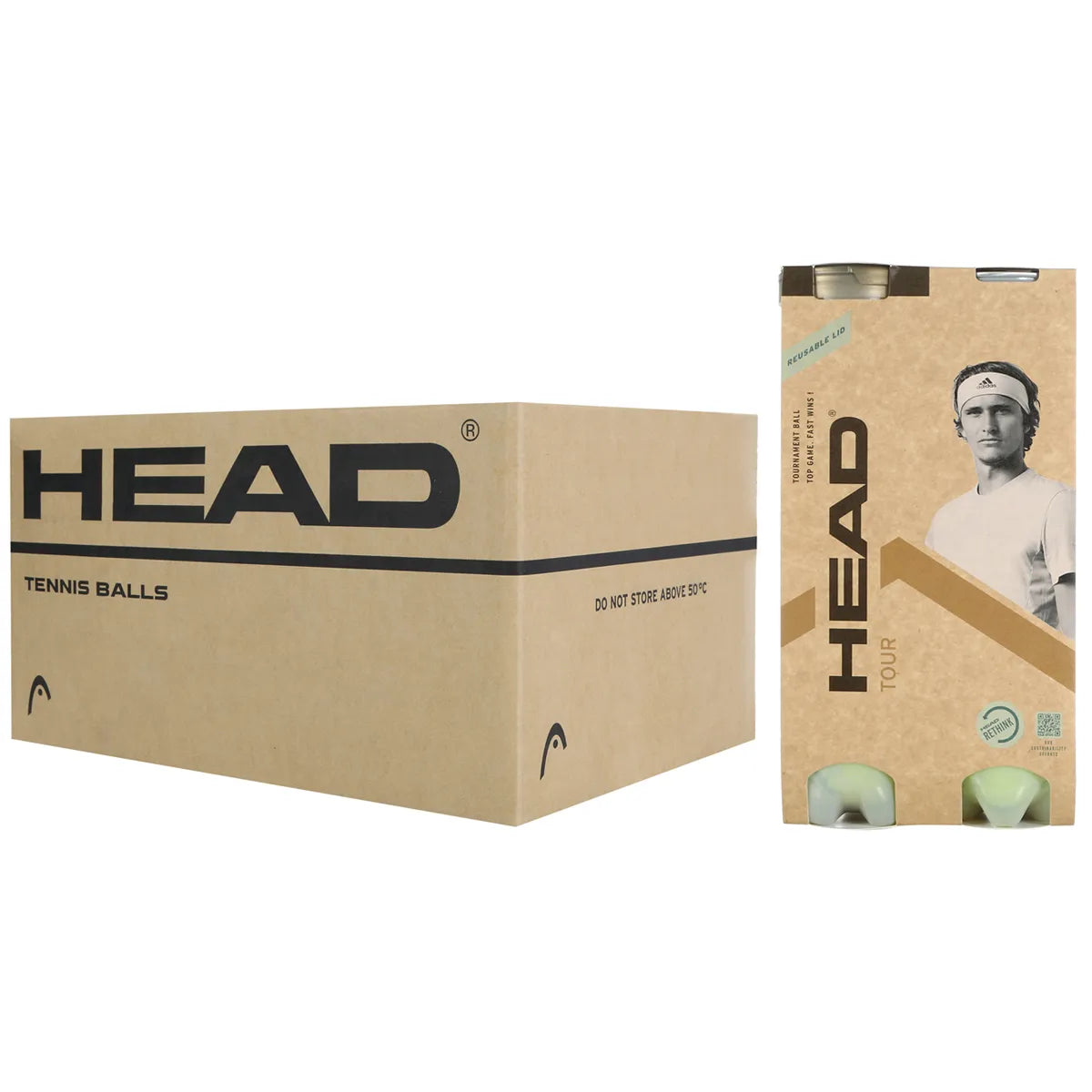 Karton mit 18 Bipacks à 4 Head Tour Bällen