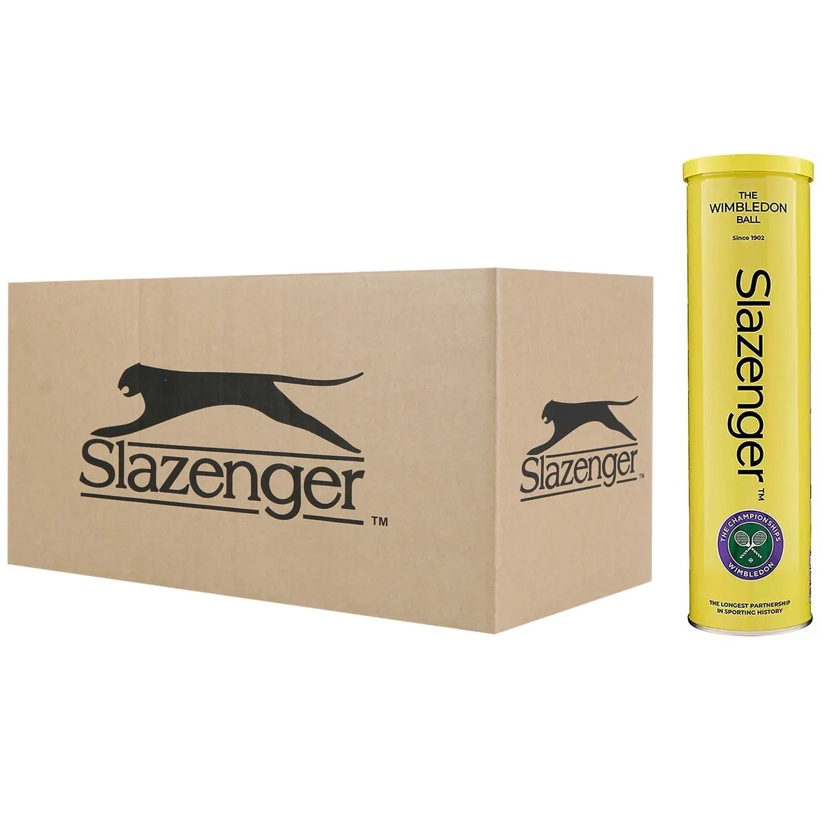 Karton mit 18 Röhren à 4 Slazenger Tennisbällen