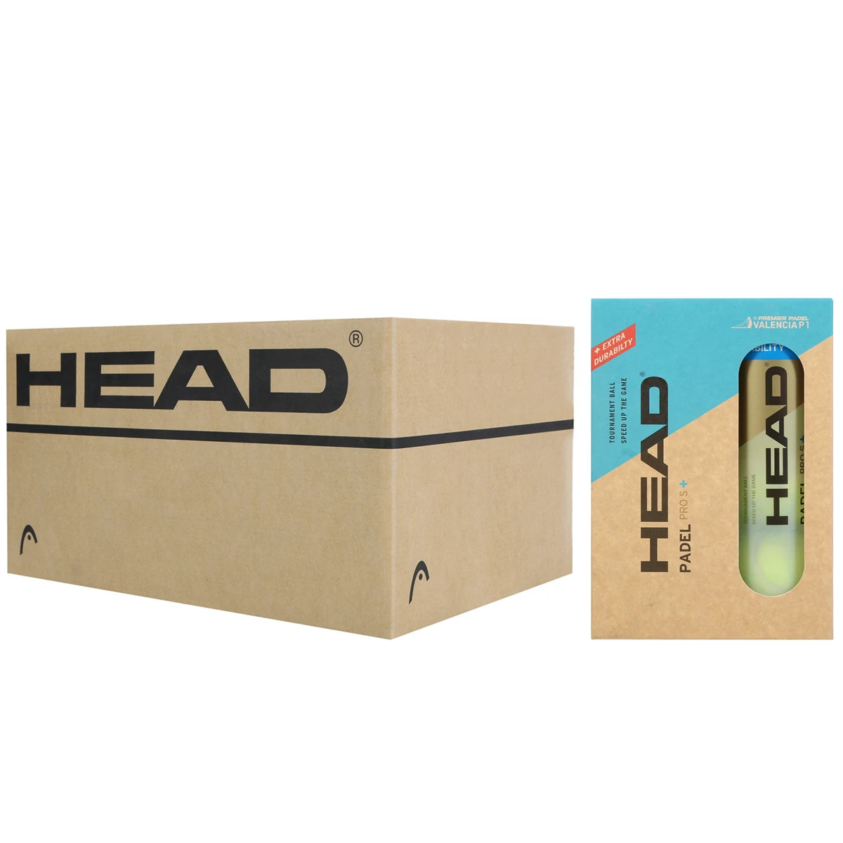 Karton mit 12 Packs à 2 Tuben mit je 3 Bällen Head Padel Pro S+ Valencia