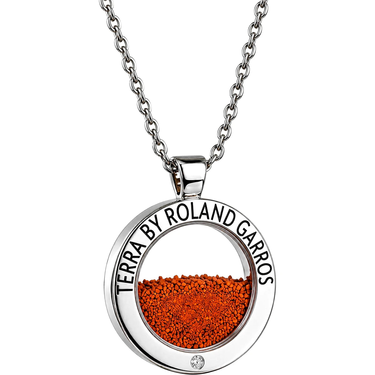 COLLIER ET MEDAILLE TERRA ACCESS ACIER BRILLANT 1 PIERRE GRAND MODELE