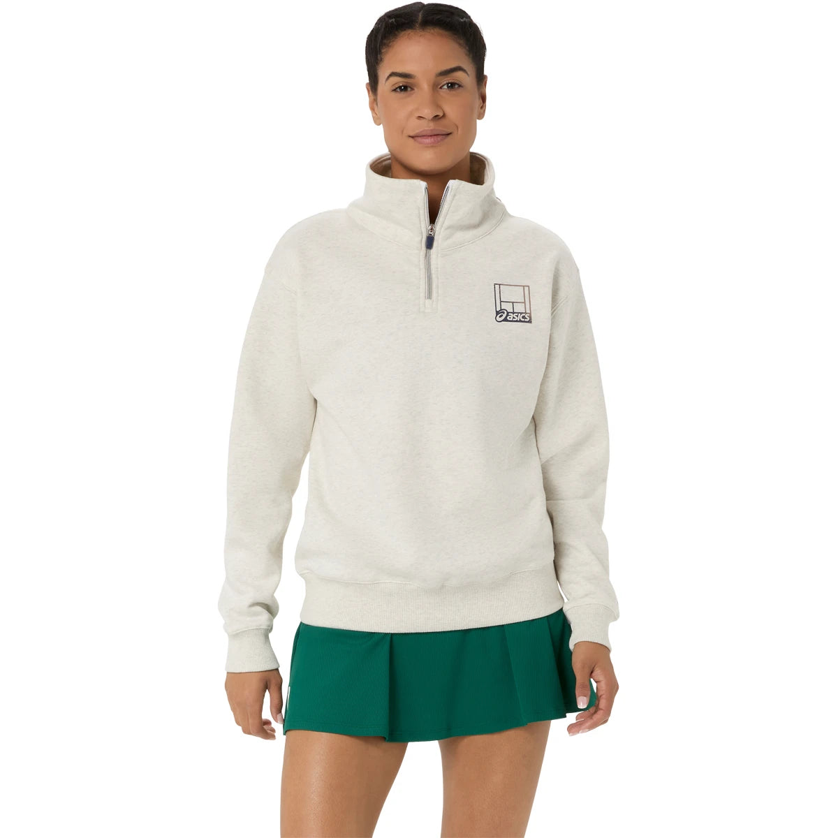 Asics Damen Sweatshirt Kurz Graphic 1/2 Zip