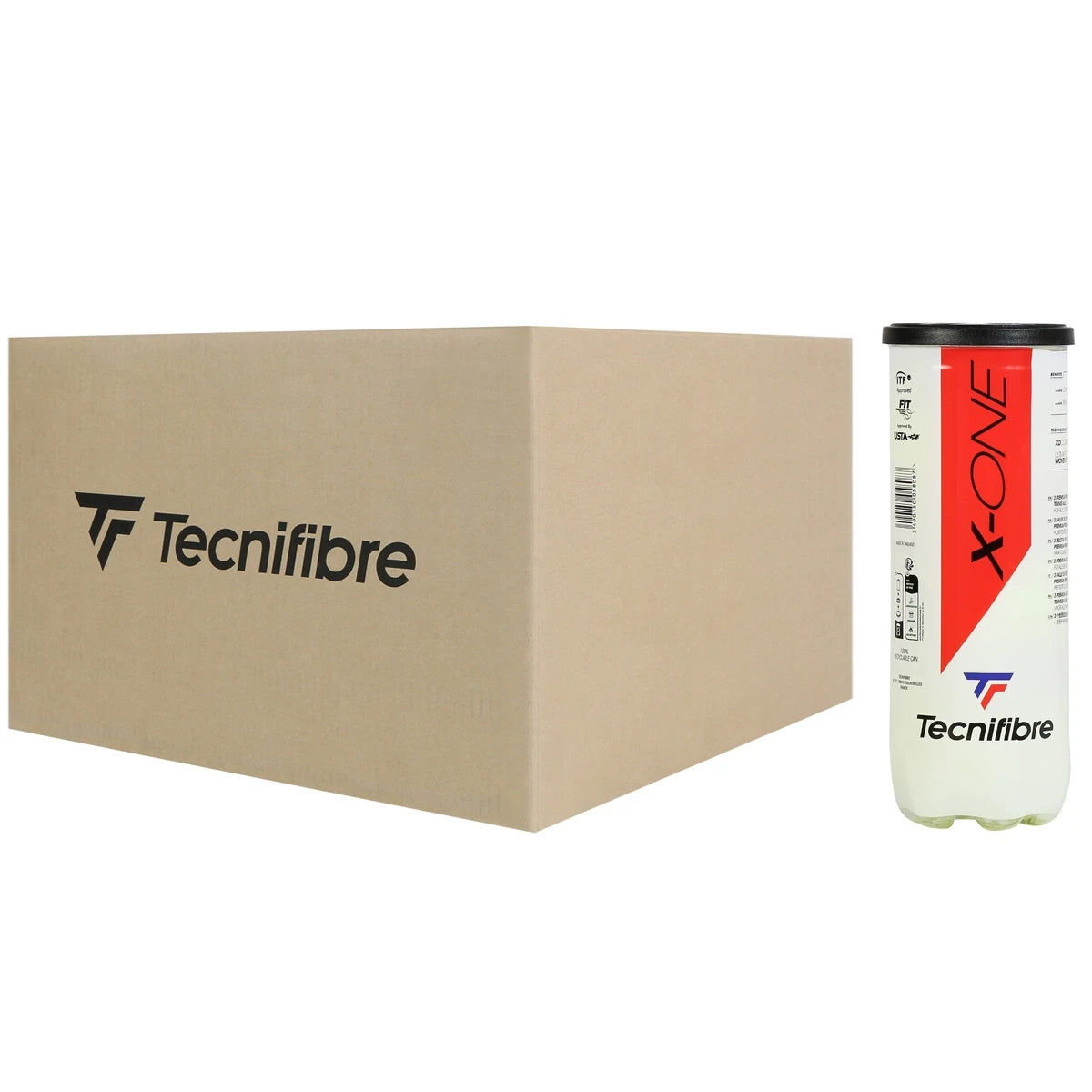 Kartonschachtel mit 36 Röhren zu je 3 Tecnifibre X One Bällen