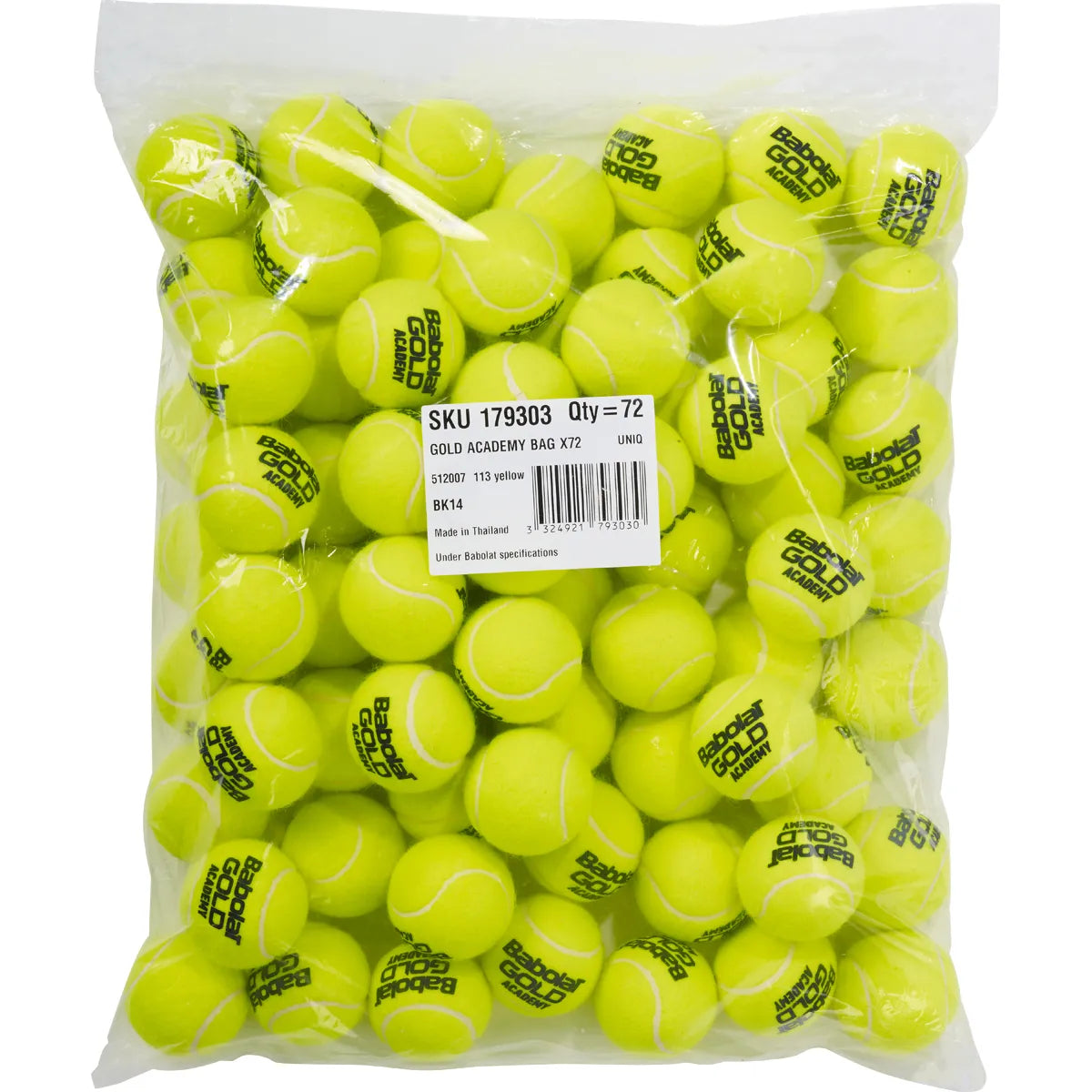 Nachfüllpack 72 Bälle Babolat Gold Academy