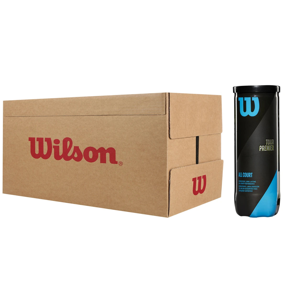 Karton mit 24 Röhren à 3 Wilson Tour Premier Bällen