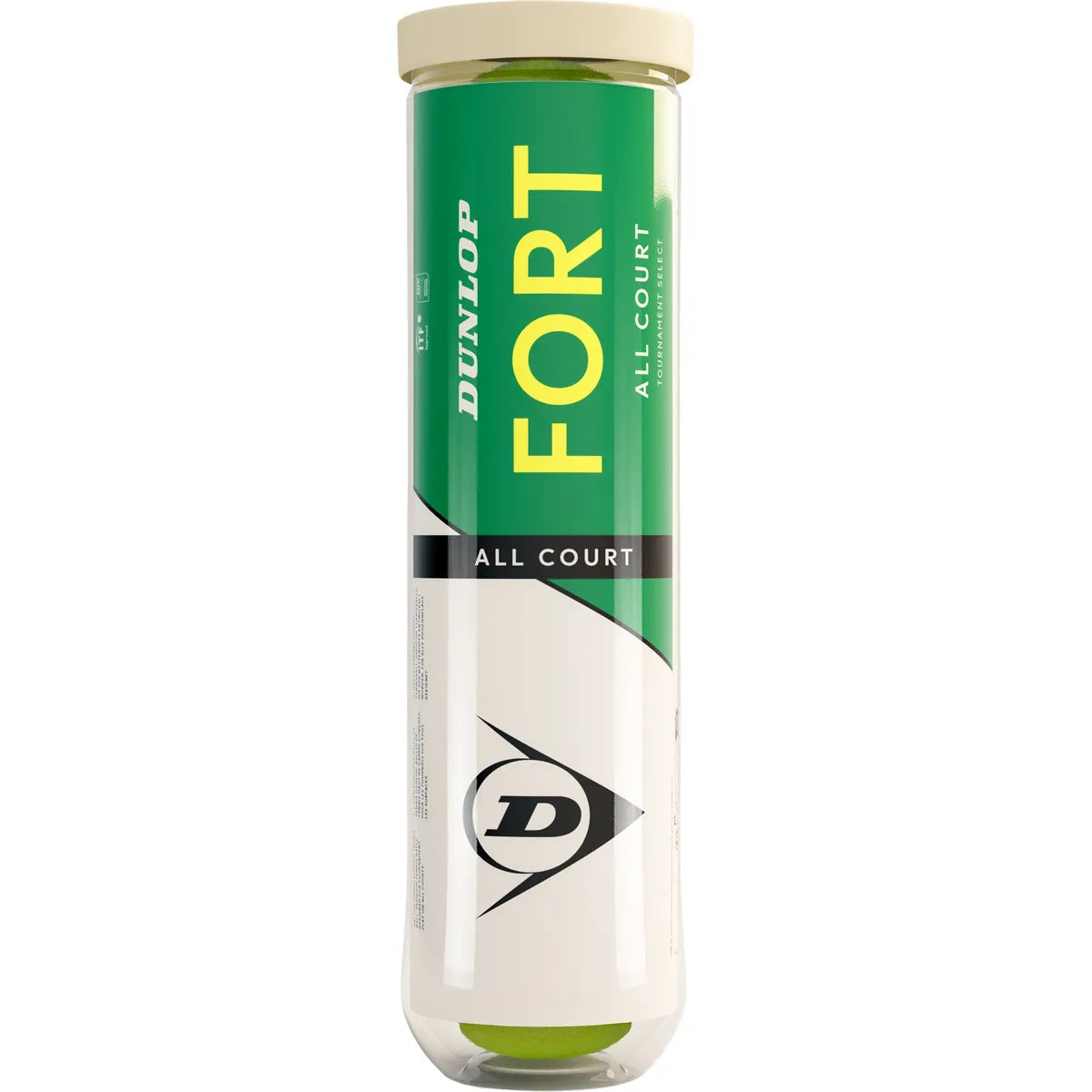 Röhre mit 4 Dunlop Fort Tournament Select Tennisbällen