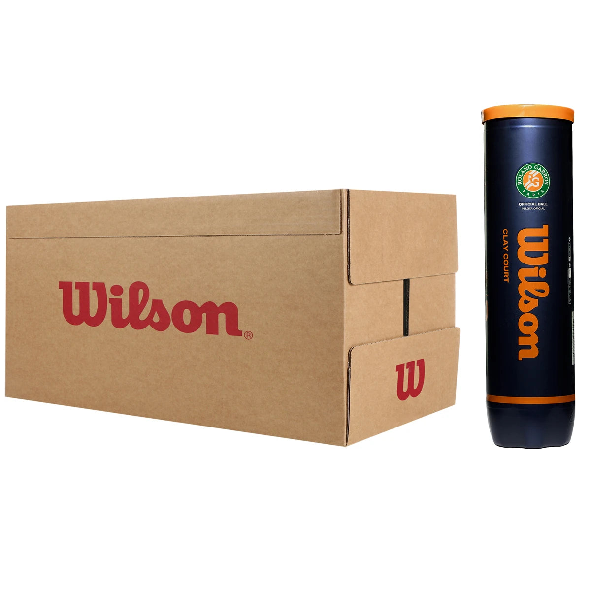 Karton mit 18 Röhren à 4 Wilson Roland Garros Official Clay Tennisbällen