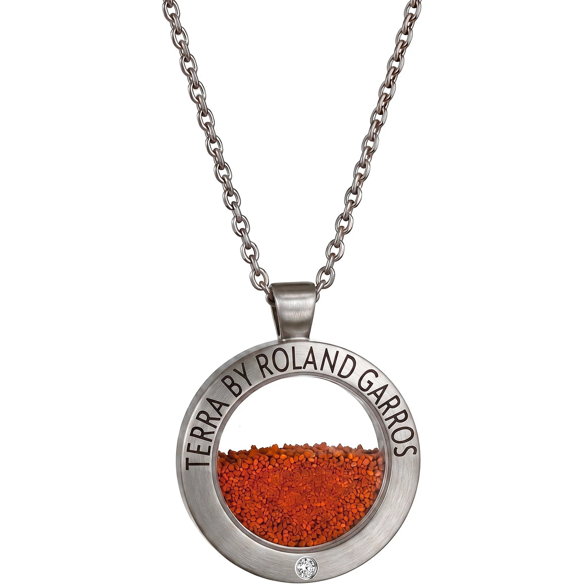 COLLIER ET MEDAILLE TERRA ACCESS ACIER MAT 1 PIERRE PETIT MODELE
