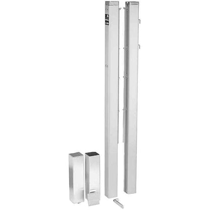 Paar Aluminium-Pfosten Quadratrohr 80 mm mit Hülsen