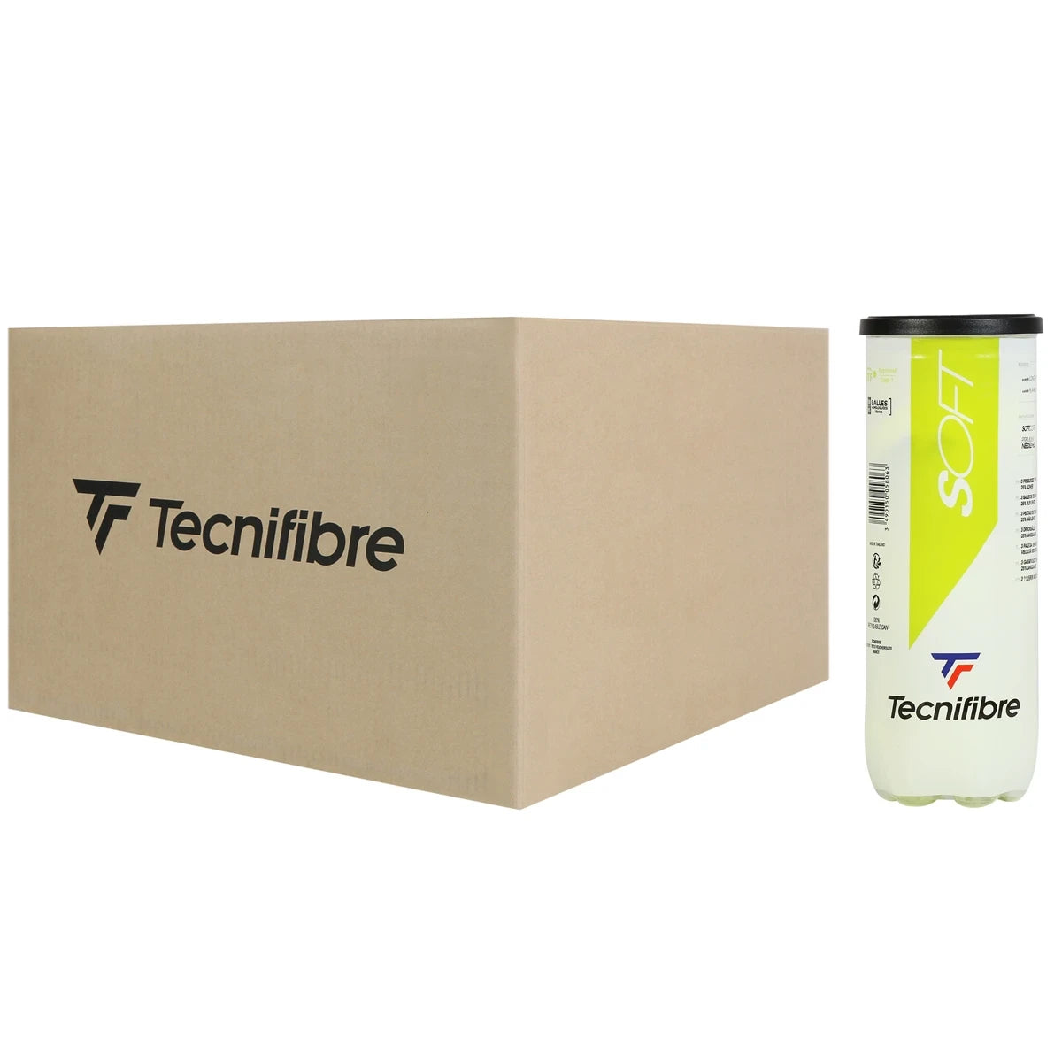 Karton 24 Röhren mit je 3 Tecnifibre Soft Bällen