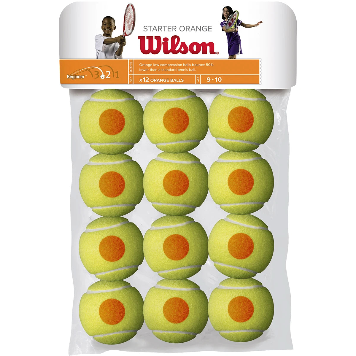 Beutel mit 12 Wilson Starter Orange Tennisbällen
