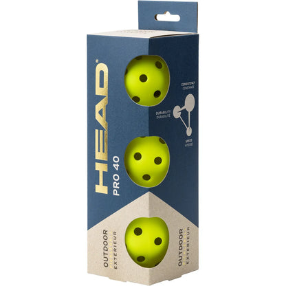 Pack mit 3 Pickleball-Bällen Head Pro 40