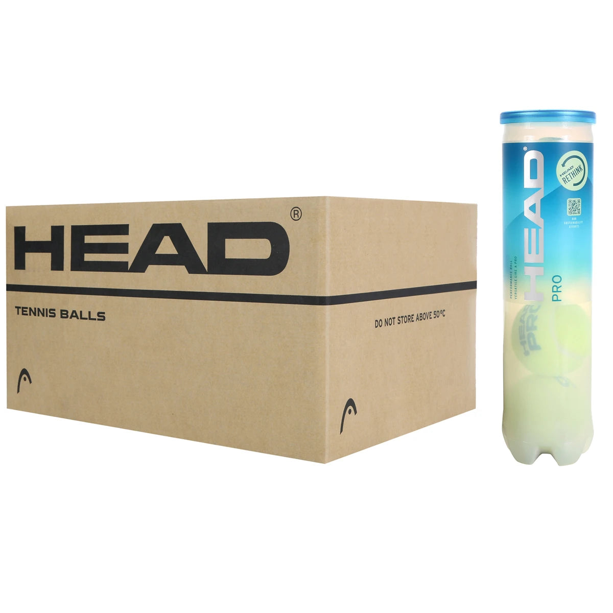Karton mit 18 Röhren à 4 Head Pro Bällen